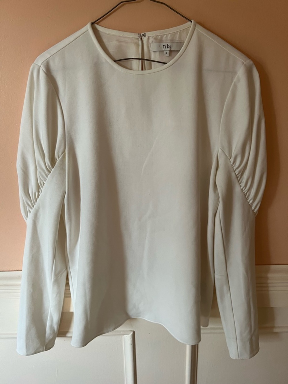 Tibi ssense revolve Minimalist white Draped blouse chic modern scandi runway 2 - Picture 5 of 9